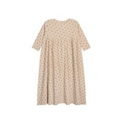 Girls Dress 3/4 Sleeves - Pink - Floral Grid