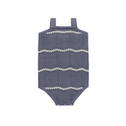 Boys Wave Knit Romper – Blue/Ivory – Holland Collection