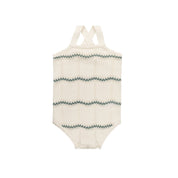 Boys Wave Knit Romper – Ivory/Sage – Holland Collection