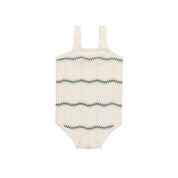 Boys Wave Knit Romper – Ivory/Sage – Holland Collection