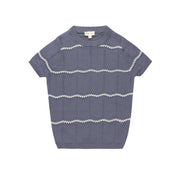 Boys Wave Knit Knit Top – Blue/Ivory – Holland Collection