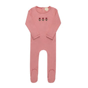 Baby Girl Footie – Pink – Cross Stitch Tulip