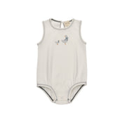 Boys Romper – Ivory Blue – Cross Stitch Duckling