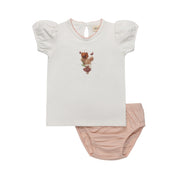 Girls Two-Piece Set – Ivory Pink – Playful Mouse