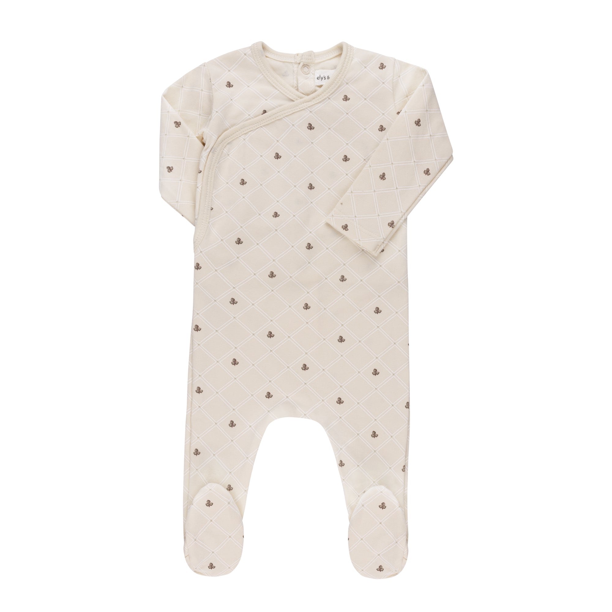 Jersey Cotton Floral Grid Collection - Footie
