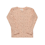 Girls Cardigan – Pink – Floral Rib