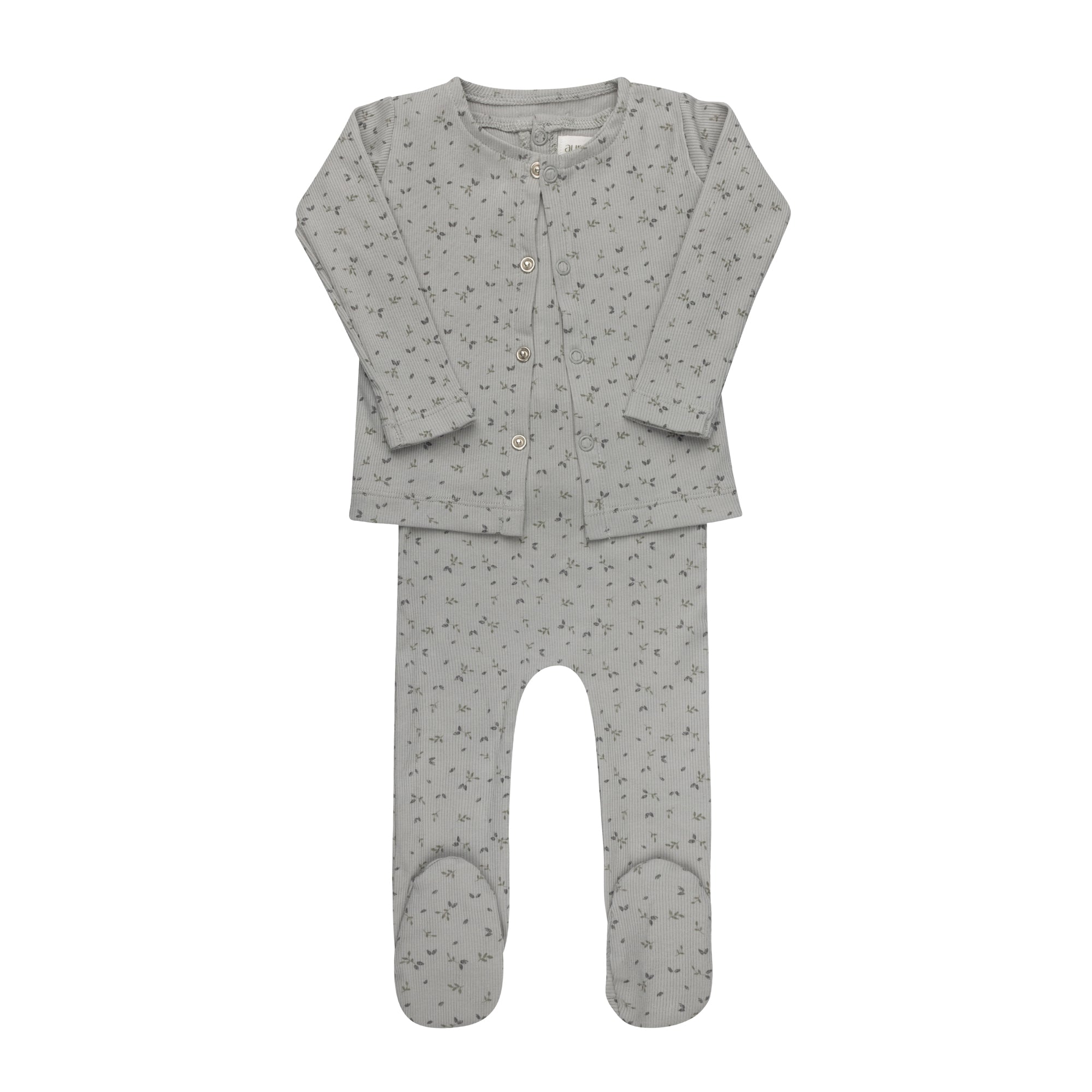 Boys Cardigan – Blue – Floral Rib