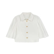 GOLD BOW BUTTON BLOUSE