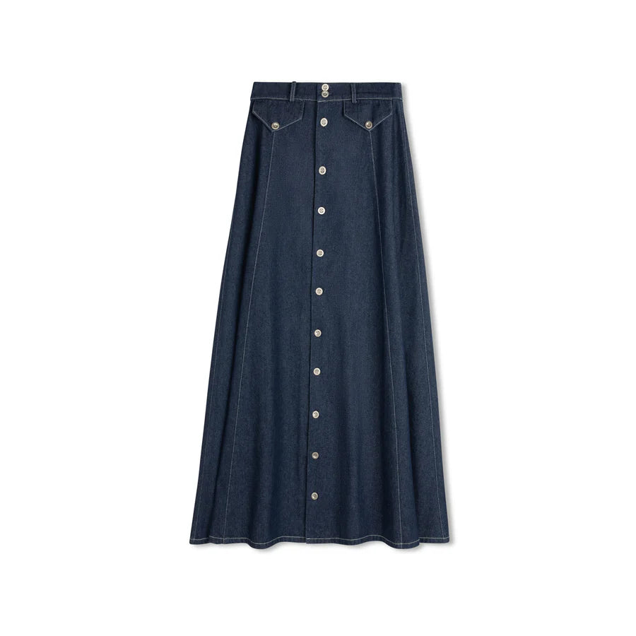 DARK DENIM MAXI SKIRT