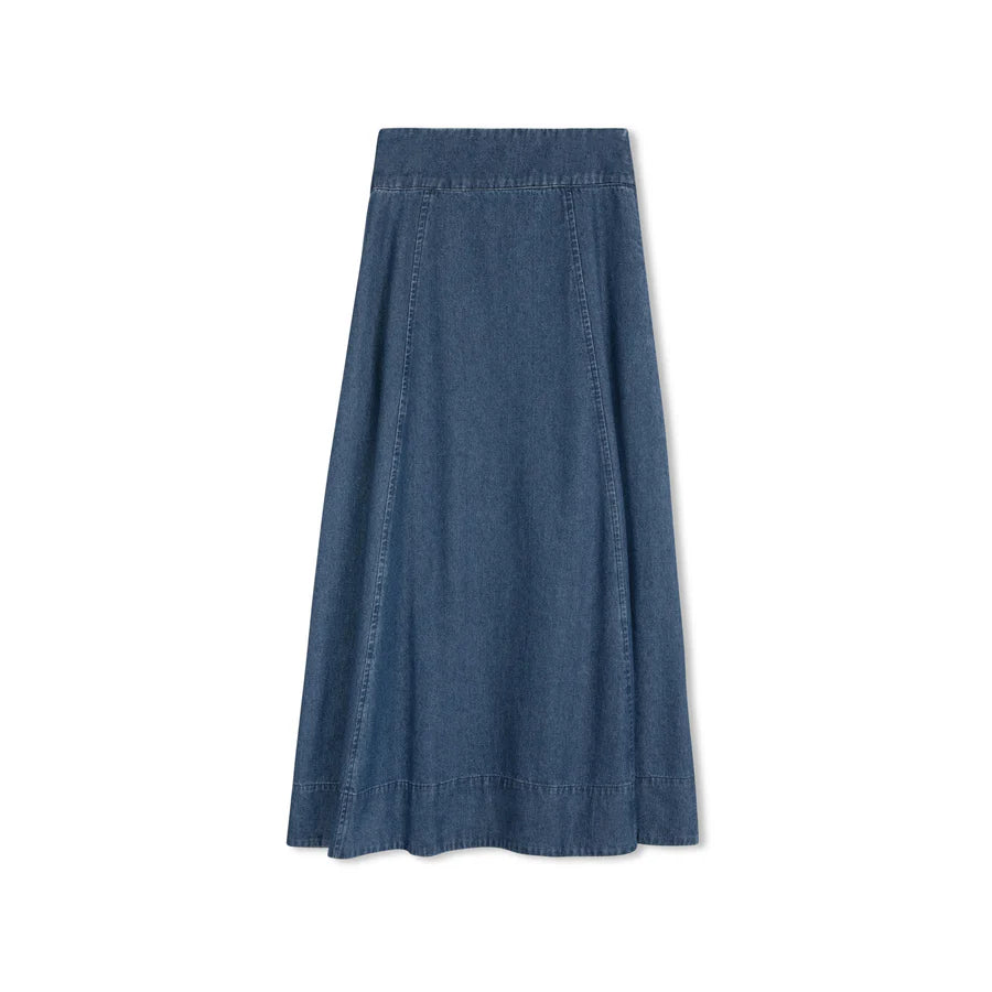 DENIM A LINE MAXI SKIRT