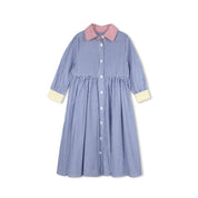 COLOR BLOCK STRPE DRESS