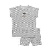 Boys Tee and Shorts – Blue – Checked Race Car