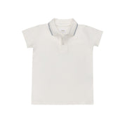 Boys Polo – Ivory Blue – Nautical Print