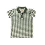 Boys Polo - Sage - Gingham Owl
