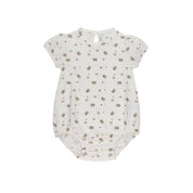 Girls Romper – Ivory Pink – Floral Print