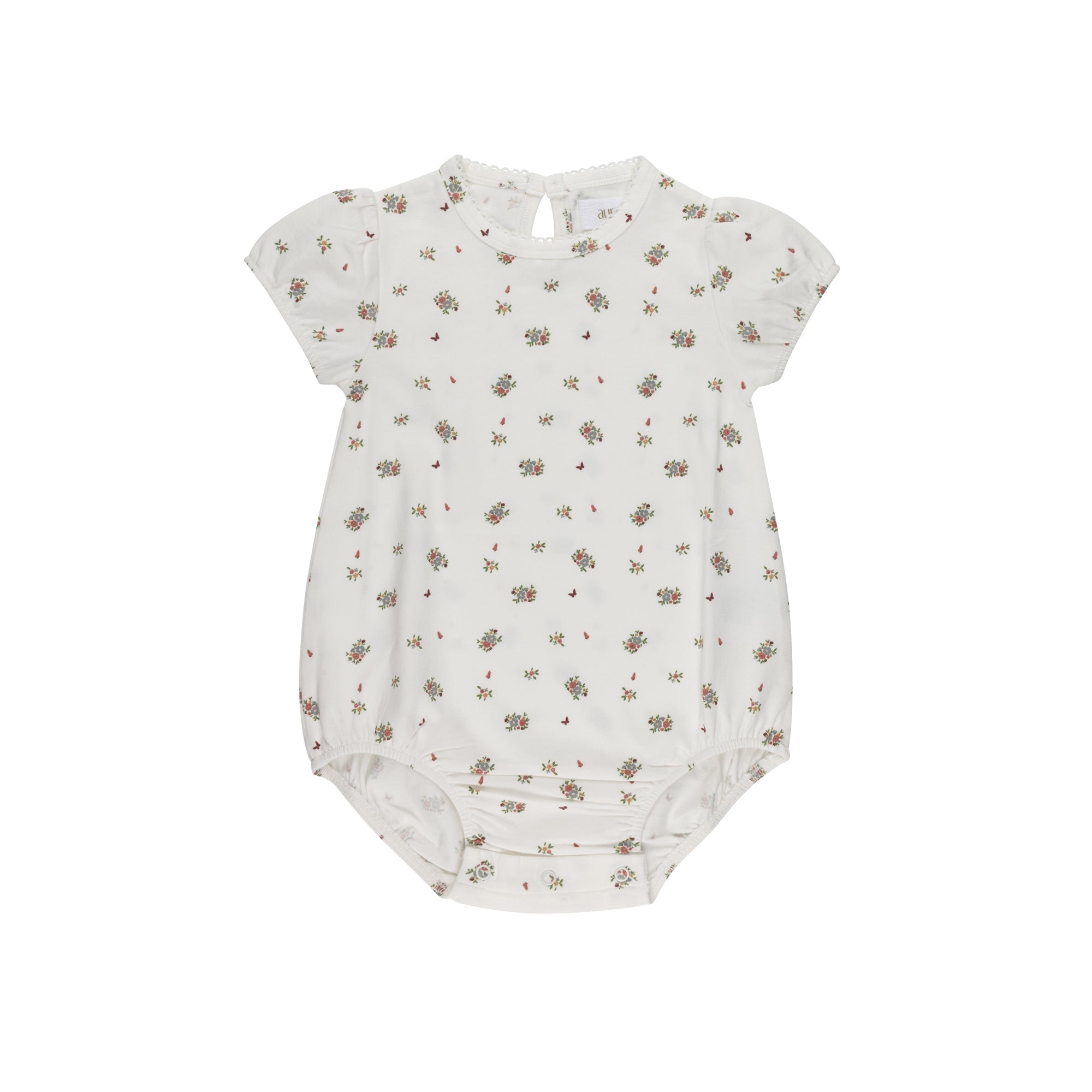 Girls Romper – Ivory Pink – Floral Print