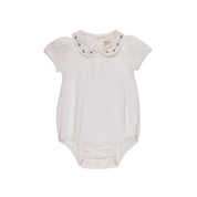 Boys Romper – Ivory/Blue – Keepsake Collection