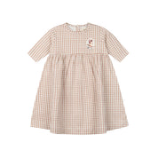 Girls Dress - Mauve - Gingham Owl