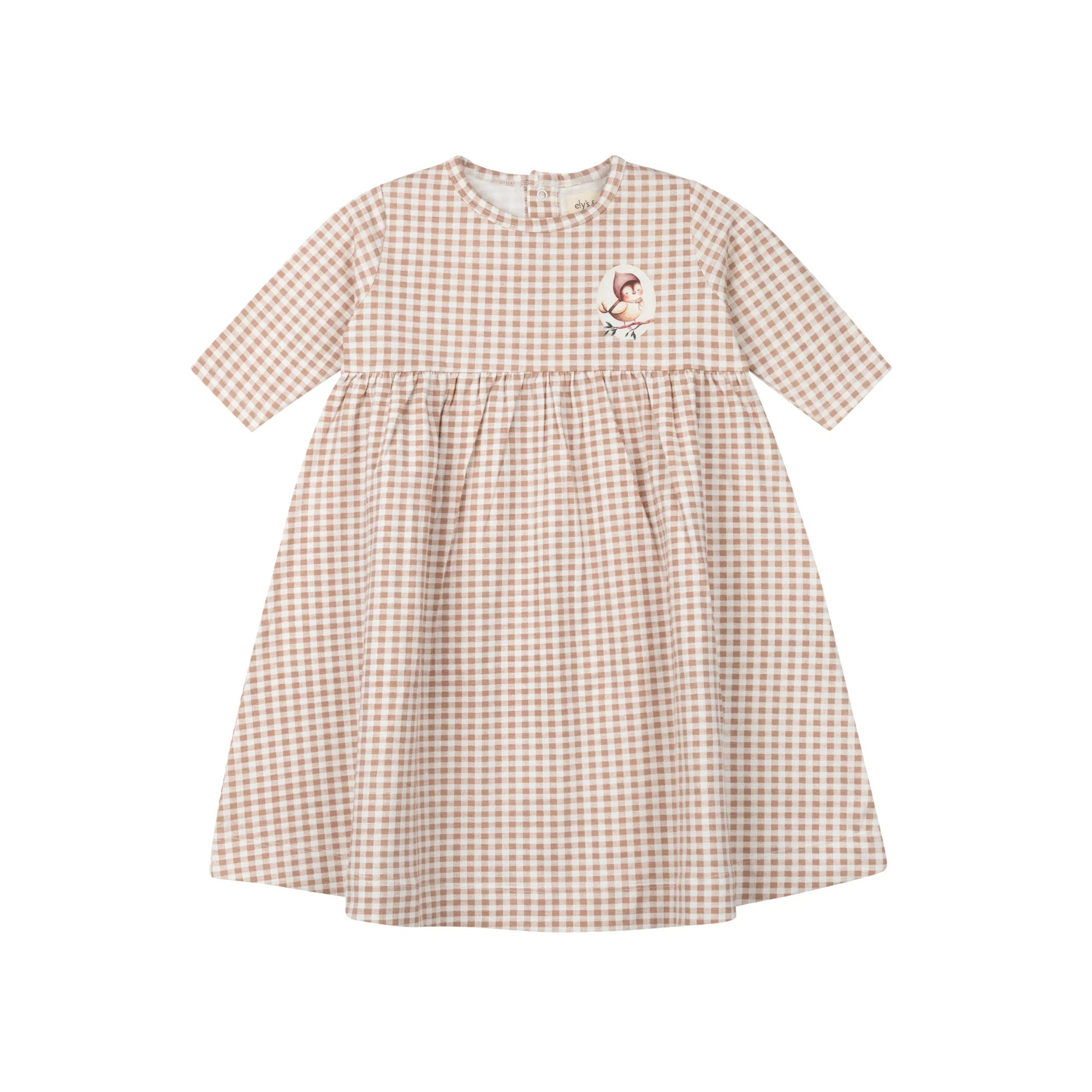 Girls Dress - Mauve - Gingham Owl
