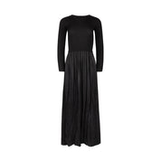 Knit Top Contrast Fabric Maxi Dress