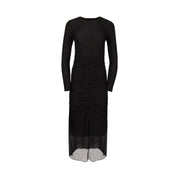 Mesh Center Front Ruched Dress