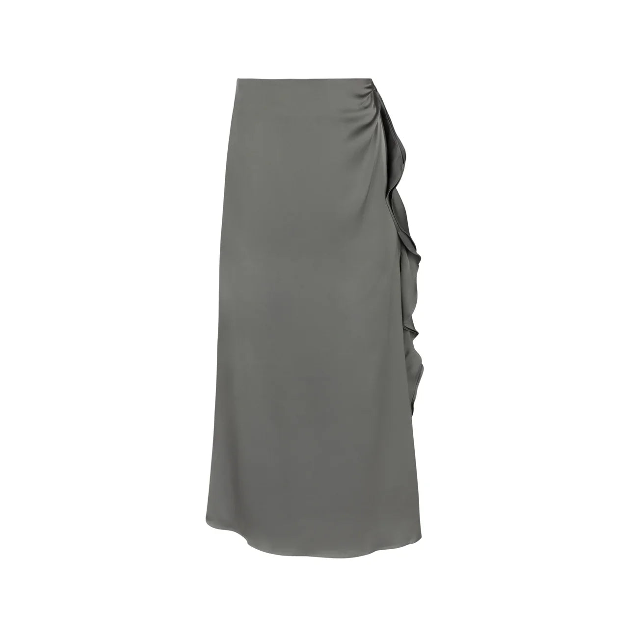 Satin Slip Skirt - Steel Grey