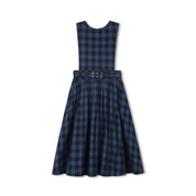 PLAID BELTED PINAFORE