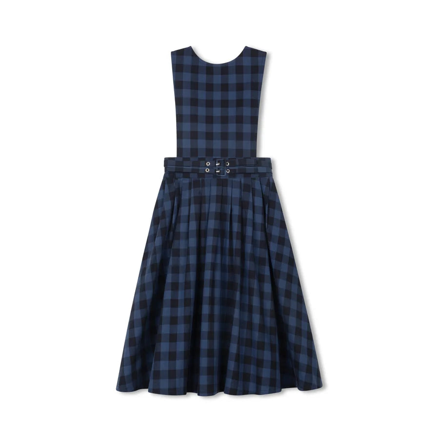 PLAID BELTED PINAFORE