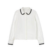 SCALLOP TRIM BLOUSE