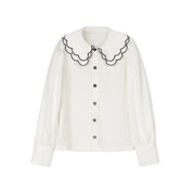 SCALLOPED COLLAR BLOUSE