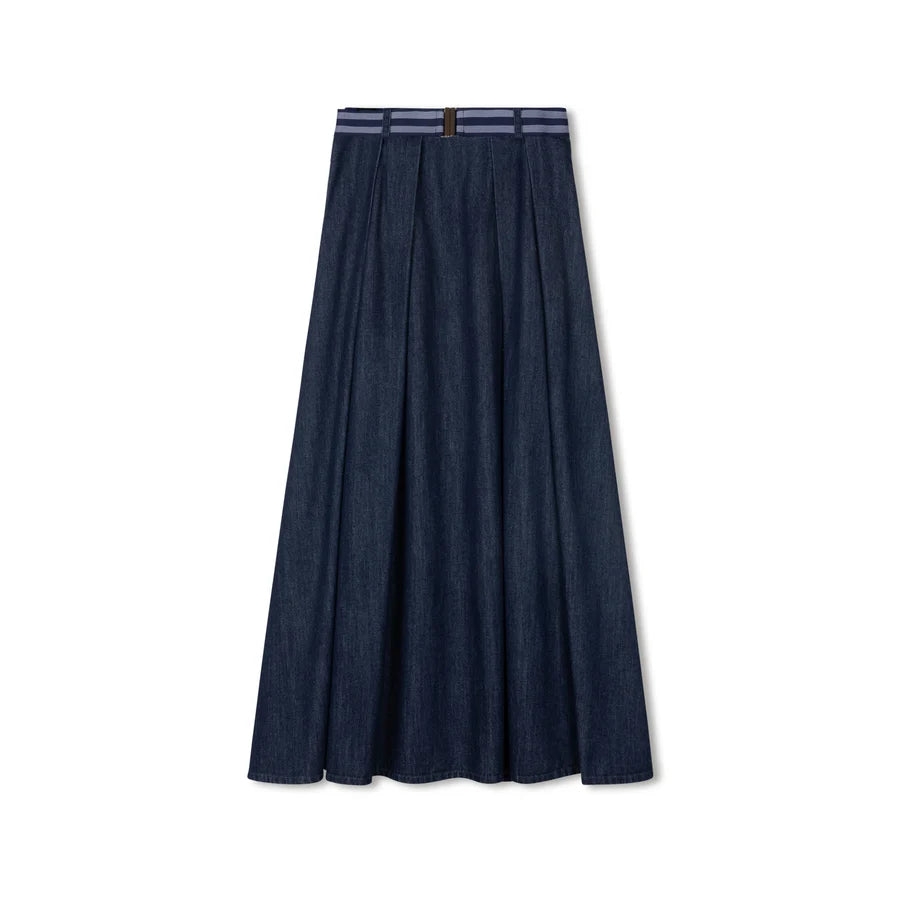 DENIM ELASTIC BELT SKIRT