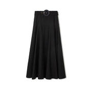 BLACK BELTED CIRCLE SKIRT