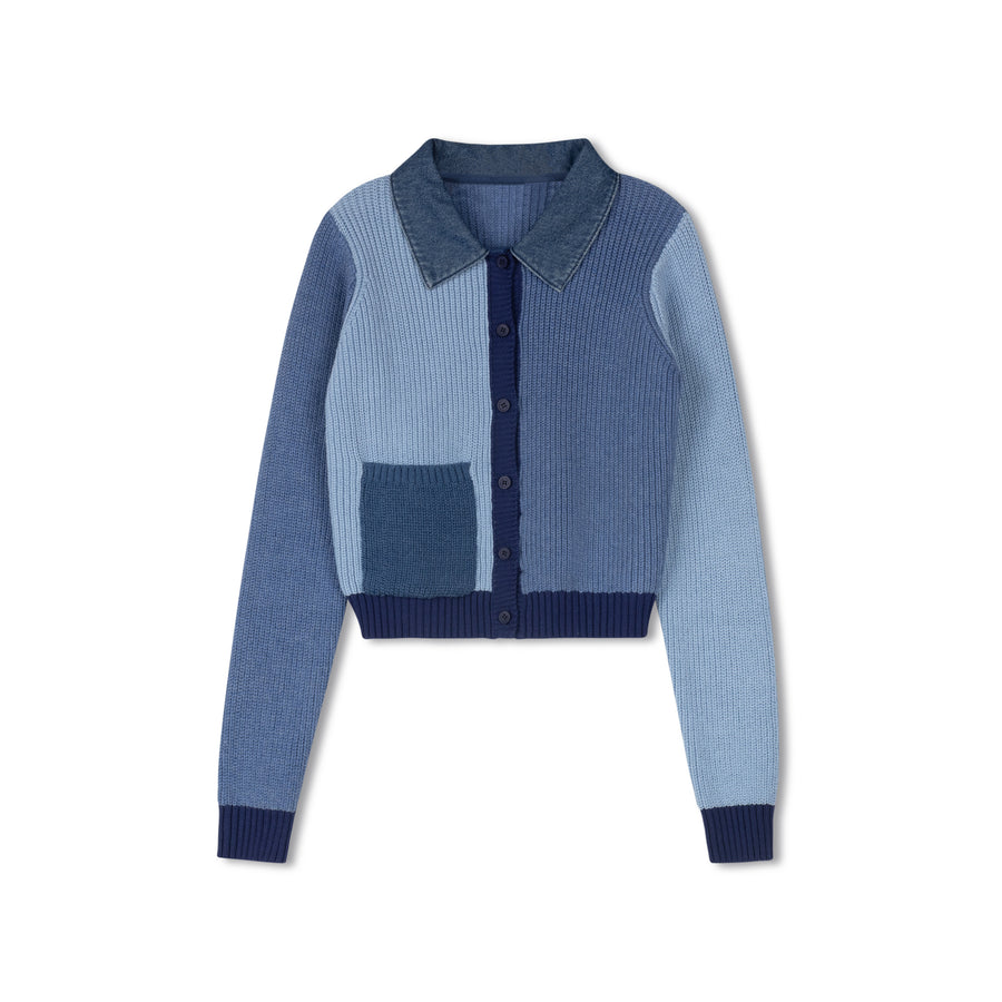 BLUE COLOR BLOCK SWEATER