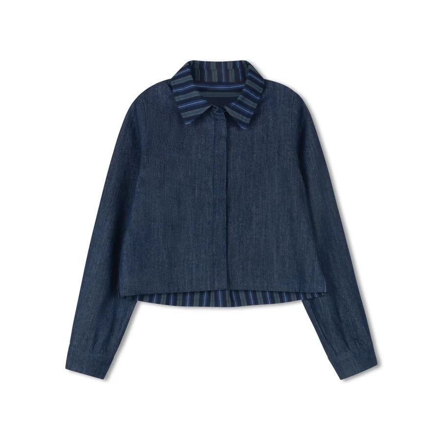 DENIM CROP SHIRT