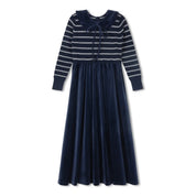 NAVY STRIPE SWEATER MAXI