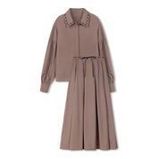 BROWN RIBBON STITCH SHIRT