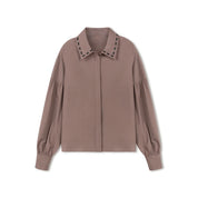 BROWN RIBBON STITCH SHIRT