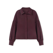 BURGUNDY RIBBON STITCH SHIRT