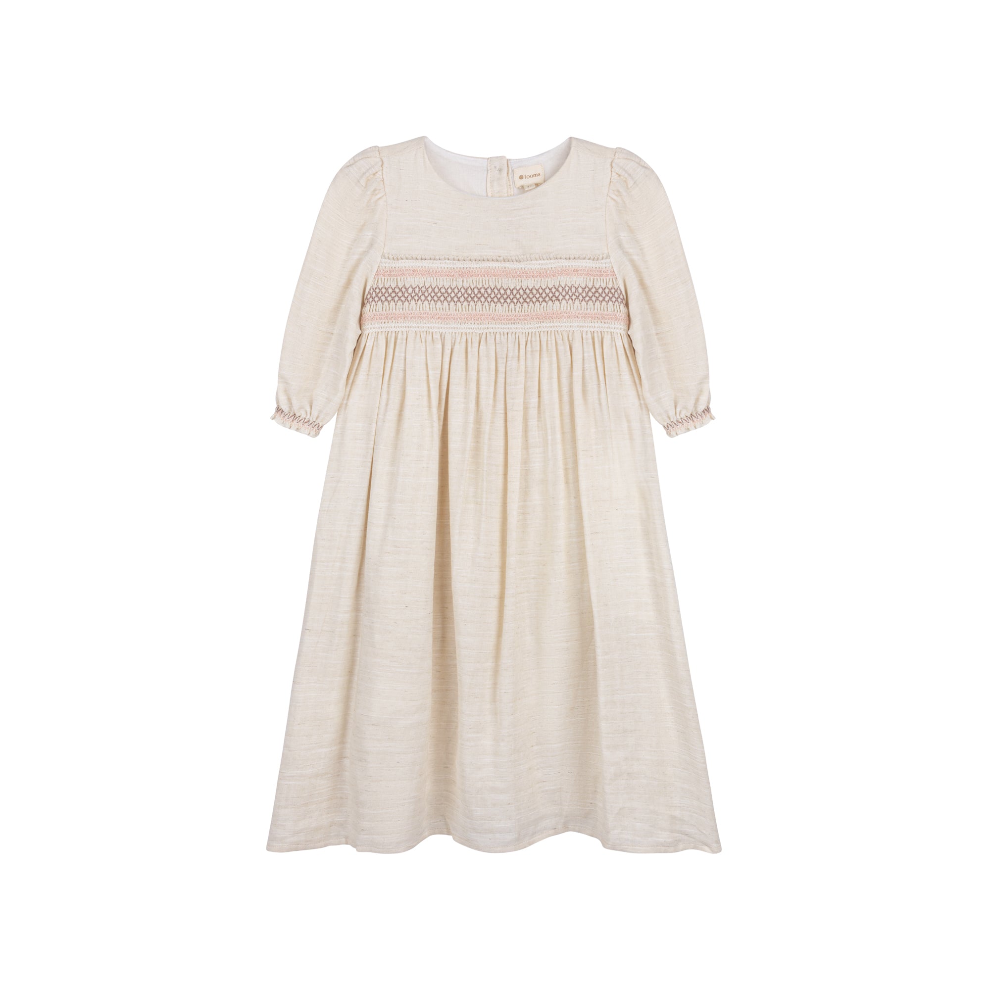 Stitch Collection - 3/4 Smocked Linen Dress