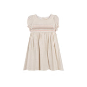 Stitch Collection - Short Sleeves Smocked Linen Dress