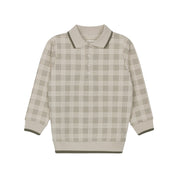 Cotton Floral Plaid Collection - Polo Sweatshirt