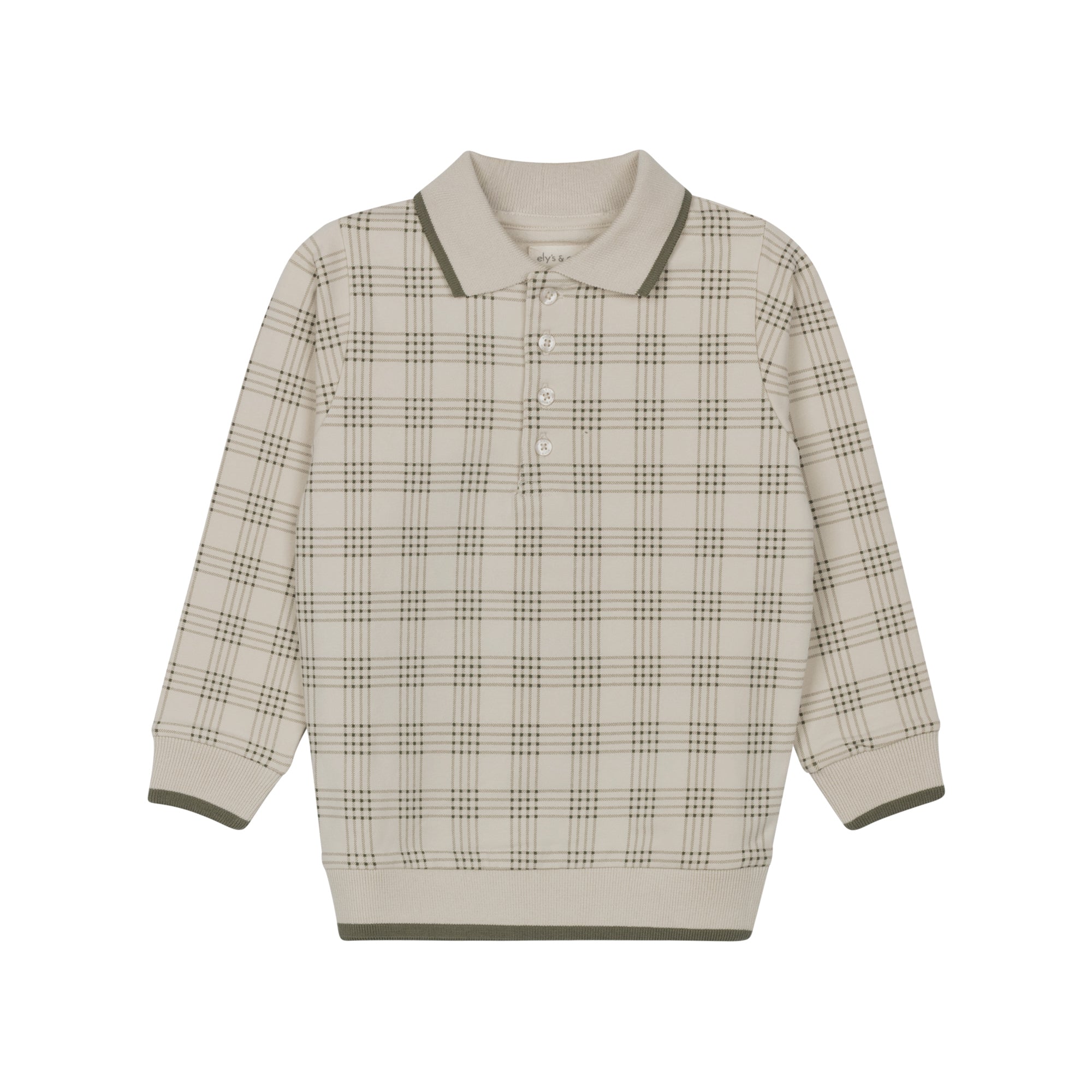 Cotton Floral Plaid Collection - Polo Sweatshirt