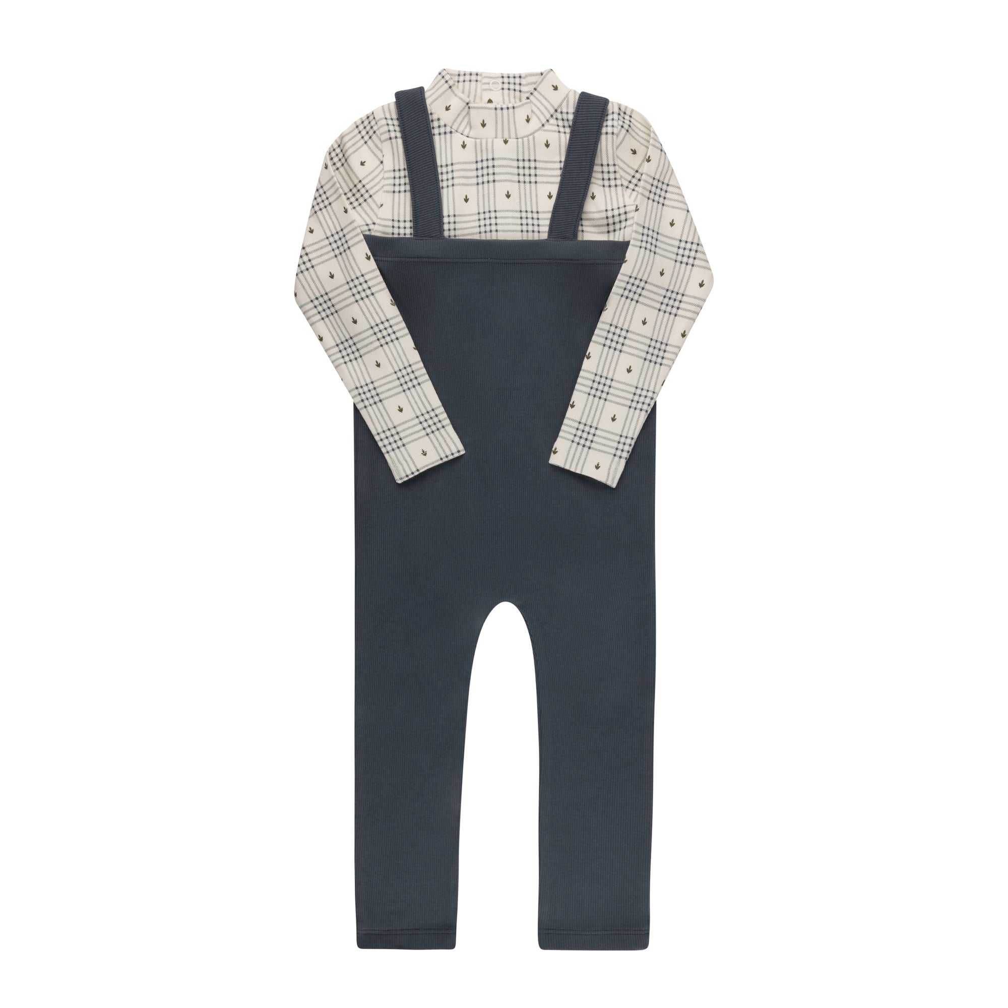 Cotton Floral Plaid Collection - Bodysuit + Overalls