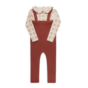 Cotton Floral Plaid Collection - Bodysuit + Overalls
