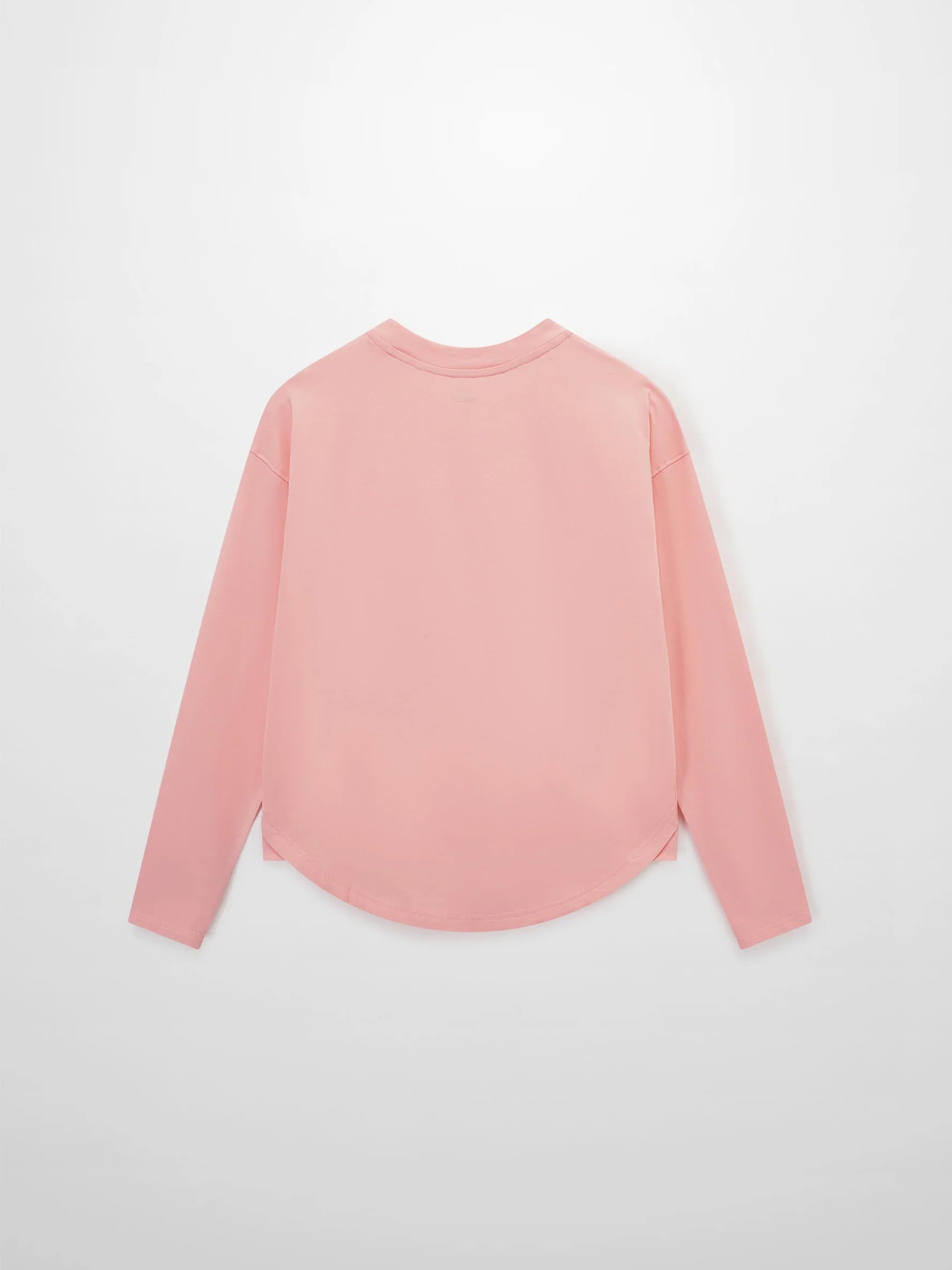 Oversized Rounded Hem T-Shirt-Peach