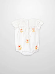 Embroidered Flower Romper