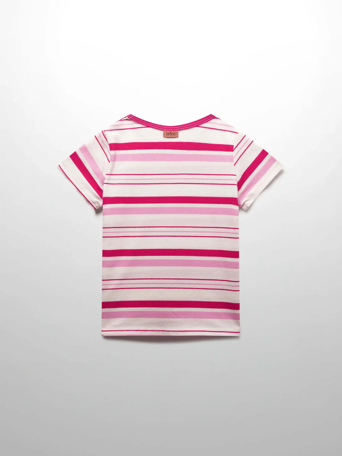 Pink & Red Striped Short Sleeve T-Shirt