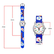Ovvel Boys Analog Watch for kids with Time Teaching Display - Blue Soccer