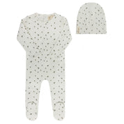 Baby Boy Footie and Beanie Set - Ivory - Printed Palm Trees