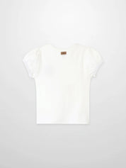 Embroidered Strawberry Short Puff Sleeve T-shirt